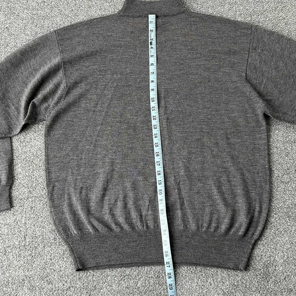 Pendleton Sweater Men Large Gray Merino Wool Mock Neck‎ Knit Hong Kong Vintage